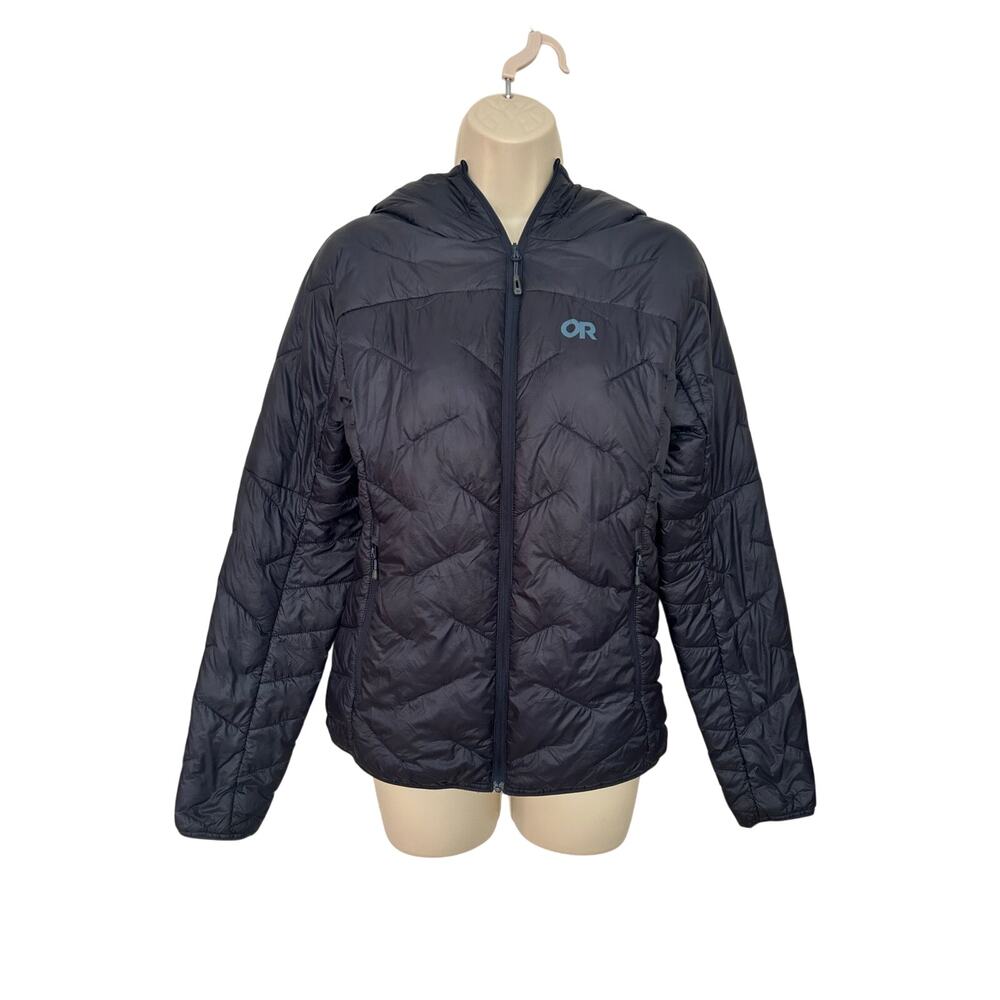Outdoor Research Superstrand Jacket Women S Dark Blue Insulated Quilted Puffer